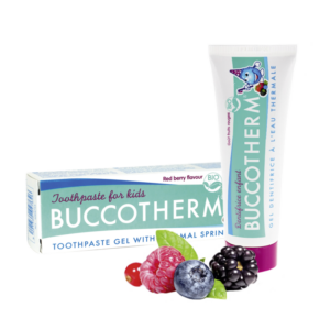 BUCCOTHERM® Kids Bio - Kinder-Zahnpasta / -Zahngel (ab 3 Jahre), Waldbeere, mit Thermalwasser, 50 ml