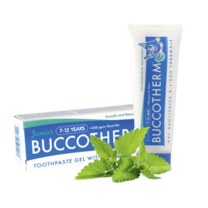 BUCCOTHERM® Junior - Kinder-Zahnpasta / -Zahngel (7-12 Jahre), Minze, mit Thermalwasser, 50 ml