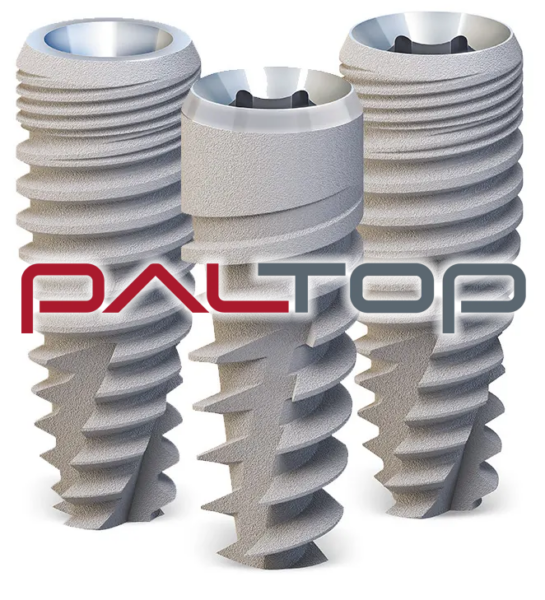 Keystone Dental Group - drei Paltop-Implantate mit Schriftzug