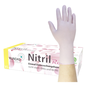 RUNDAS Nitril Rosa - Nitrilhandschuhe, puderfrei, L, 100 Stück