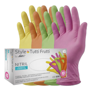 Style Tutti Frutti - Sonderposten - Nitrilhandschuhe, L, Farbmix, 96 Stück